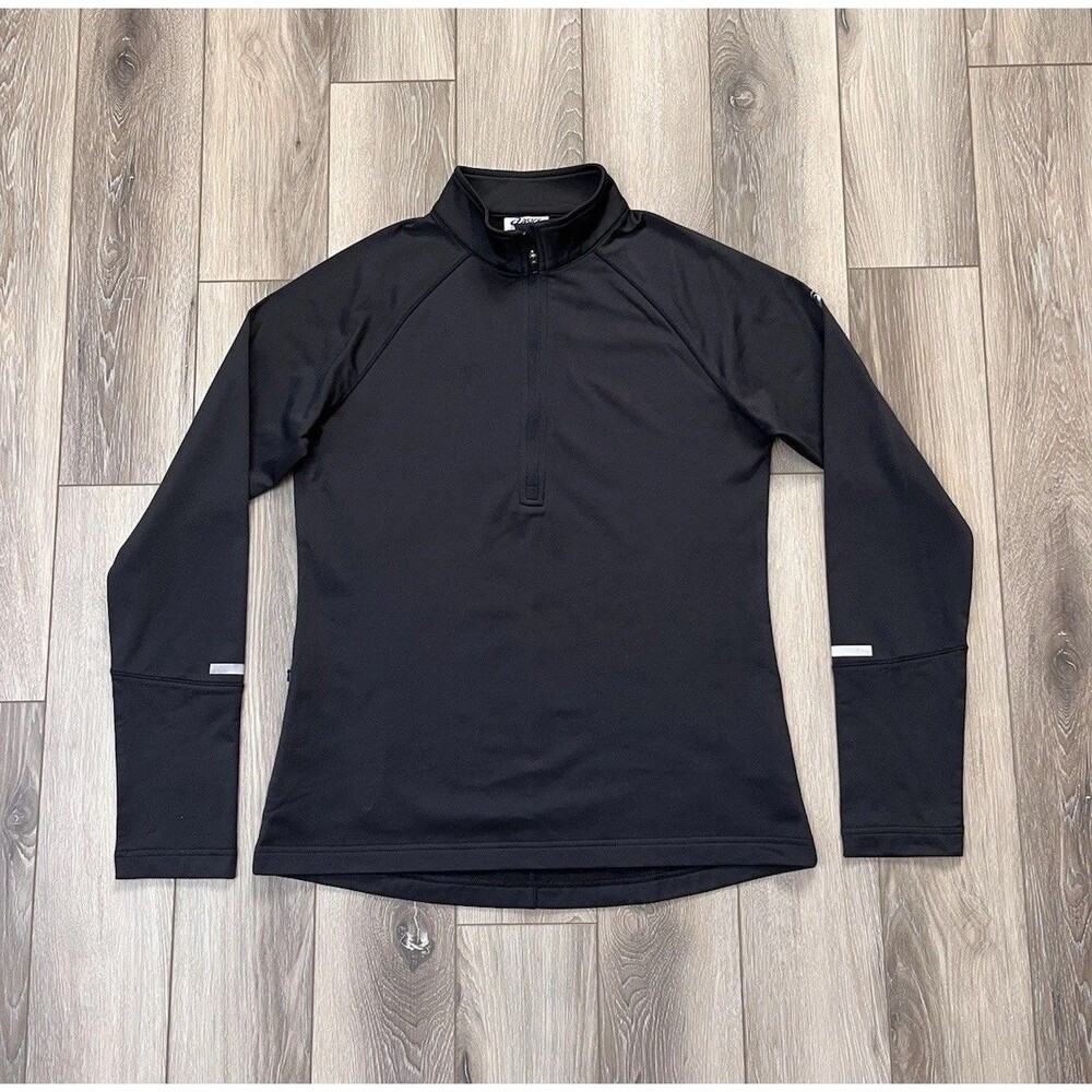 ASICS Thermopolis Winter 1/2 Zip Black Mock Pullover Women’s Sz Medium Fleece